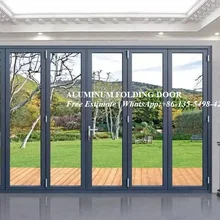 Waterproof veranda double glazing aluminum bi folding door,Outdoor Dividers Soundproof fold door