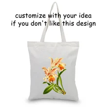 Сумка-тоут Цветочная сумка для покупок повседневное использование канва для DIY эко многоразовая утилизация текст пользовательский принт логотип