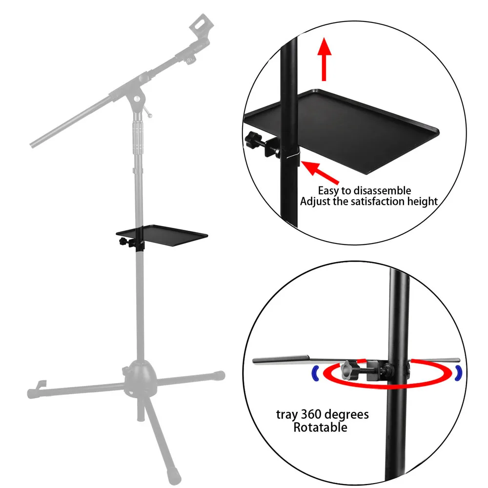 Универсальный Лоток для звуковой карты 200x140 мм, широковещательный микрофон, стойка для микрофона, подставка, держатель для телефона, черный держатель для музыкального листа