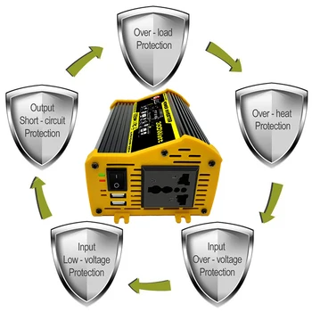 

Black D12V to 220V/110V 300W LED Car Power Inverter Converter Charger Adapter Dual USB Voltage Transformer Modified Sine Wave