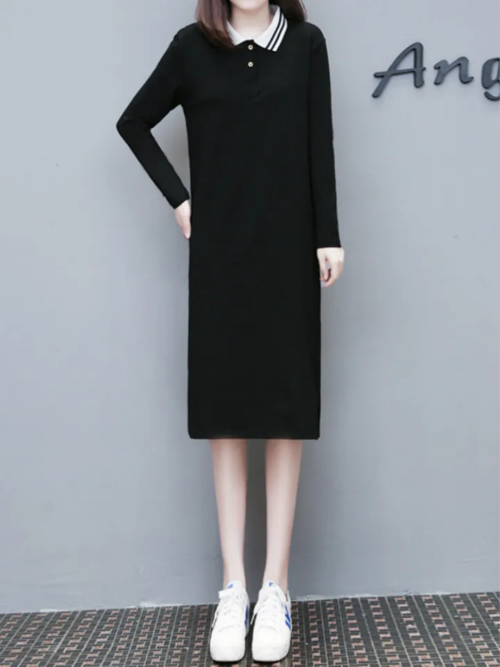 polo neck dress with long sleeves