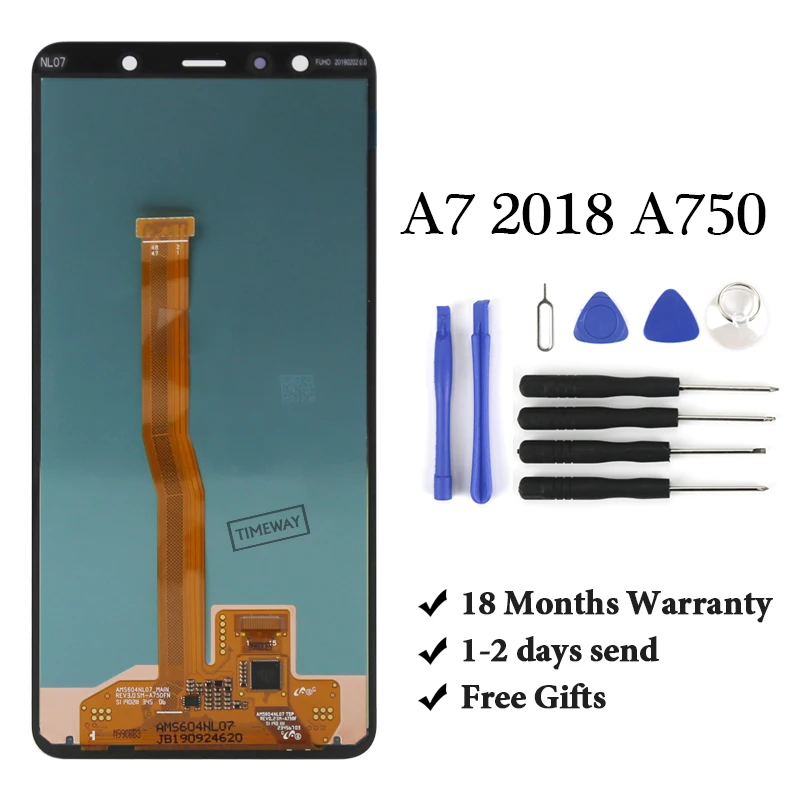 

Original For Samsung A7 2018 A750 SM-A750F A750F Display With Touch Screen Assembly Replacement Part