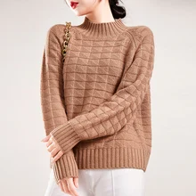 

Cashmere sweater women's high neck women's knitted sweater 100% pure cashmere women's pullover thickened warm women's sweater