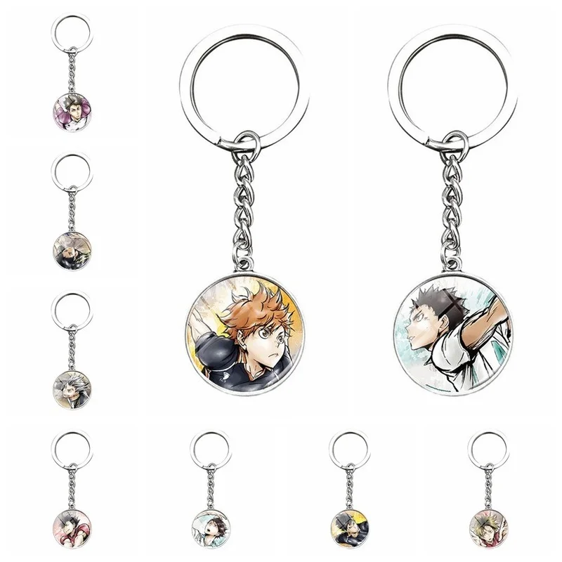 

Wholesale 5 Pcs Japanese Anime Haikyuu!! Keychains Xiaogu Shiratorizawa Mental Key Rings for Women Men Cosplay Jewelry Gifts