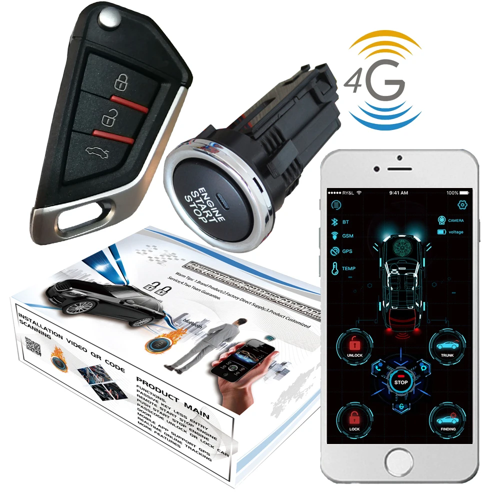 Cardot gps gsm Pke бесключевая Система дистанционного стартера Запуск Стоп двигатель умный 4g Автосигнализация