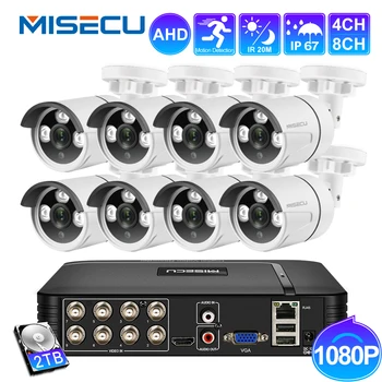 

MISECU 8CH 1080N DVR CCTV System 4&2PCS IR AHD Camera 1080P Outdoor Waterproof Home Video Surveillance Set XMeye HDD P2P HDMI