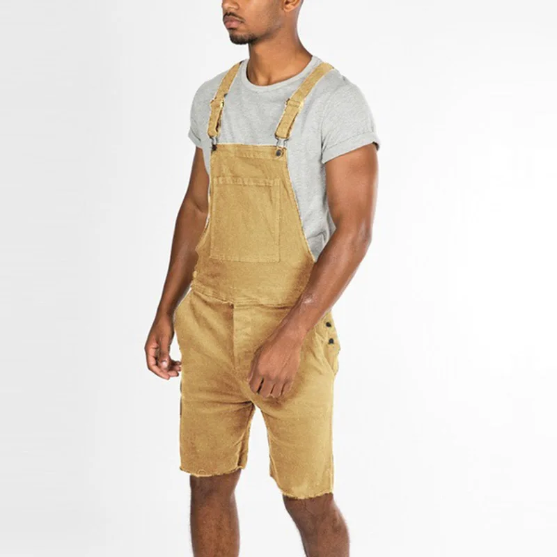 

Mens Jumpsuit Adjustable Strap Shorts Fashion Plus Size Solid Slim Fit Vintage Casual Romper