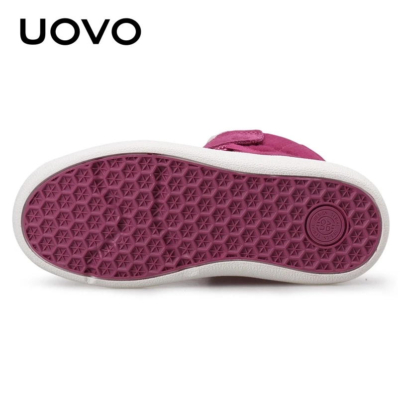 Ботильоны из замши; короткие ботинки; бренд uovo; подростковая обувь; зимняя обувь для мальчиков и девочек; плюшевая подкладка; Детские повседневные спортивные кроссовки