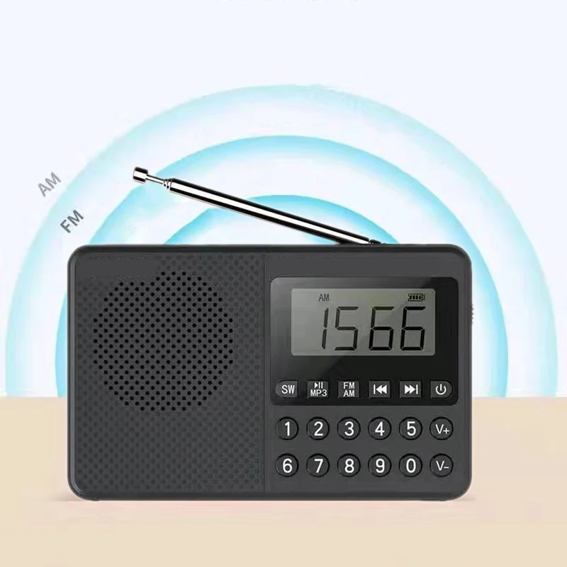 Портативный FM/AM/SW радио медиа динамик MP3 музыкальный плеер Поддержка tf карты с