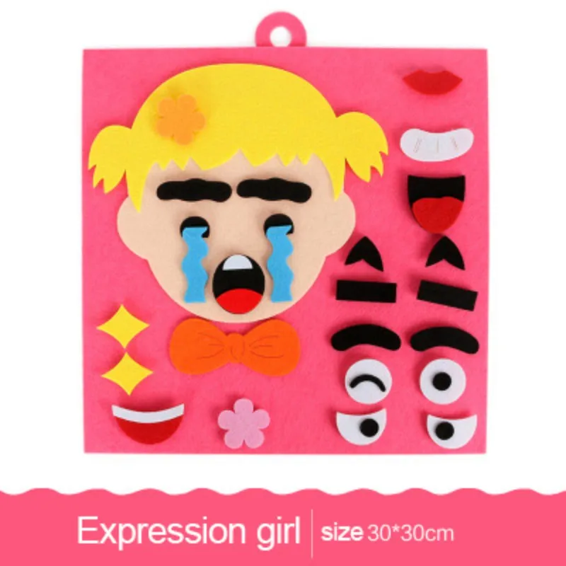 Funny Kids Educational DIY Emotion Facial Expression Change Non-woven Stickers Puzzle Creative Toys Gifts | Игрушки и хобби
