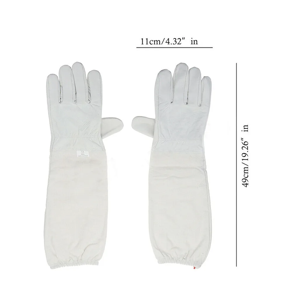 4pcs/set Beekeeping Tools Antibee Protective Clothing Jacket Breathable White Beekeeping Suit Bee Brush Gloves Set Equipment