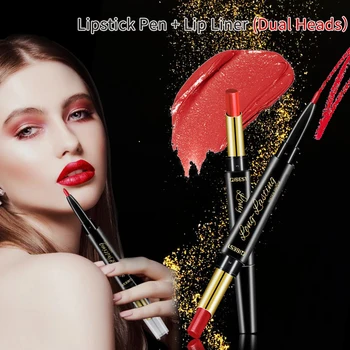 

8 Colors Double-head Matte Lipstick+Lip Liner Lips Makeup Lip Balm Moisturize Lipstick Pen Makeup Lipliner Cosmetic Makeup Tools
