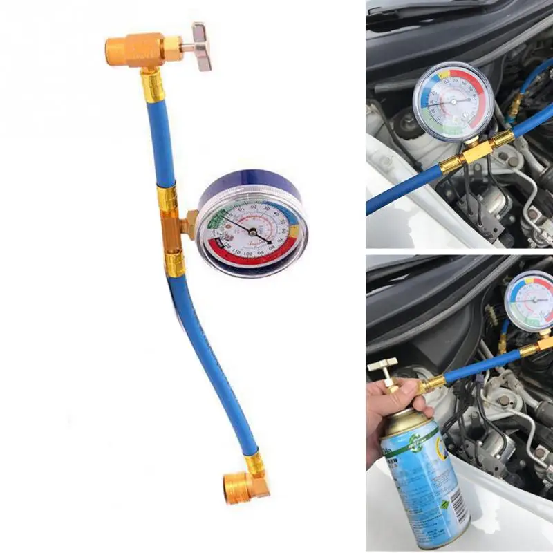 

R134A Car Air Conditioning Hose Kit M14 Dial Measuring Refrigerant Recharge