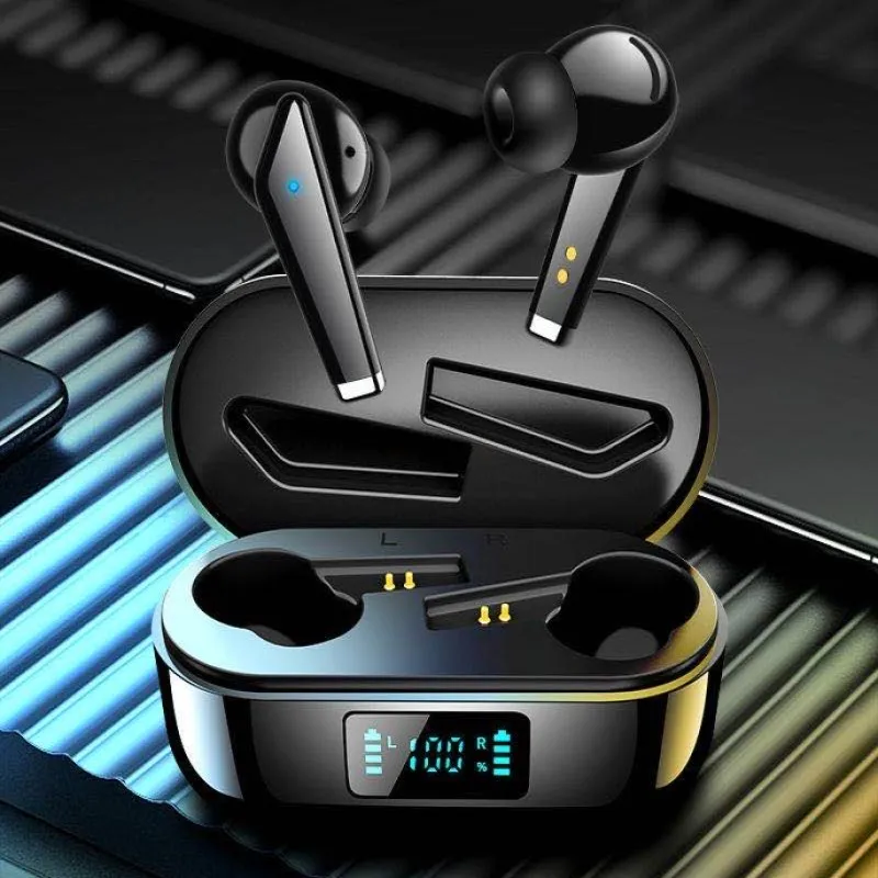 New T3 Wireless Headphones Bluetooth Earphones Touch Control With LED Display Type C Interface Sport Waterproof Headset Earbuds