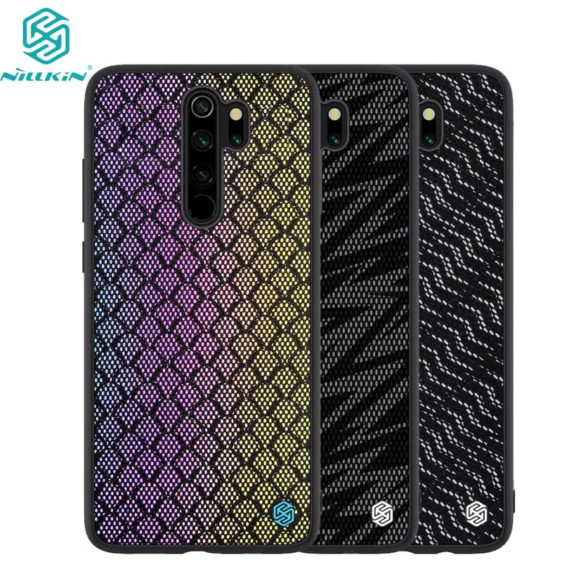 

NILLKIN Twinkle Case for Xiaomi Redmi Note 8 Pro Phone Case Woven Polyester Mesh Reflective PC Back Cover Case +TPU Frame