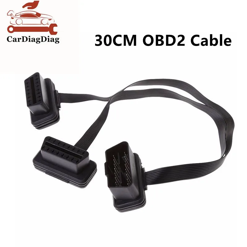 

OBD2 Extension Cable 30CM 1 to 2 Splitter Wire OBD 2 Scanner Extender Connector Adapter Male To Female Diagnostic Cable ELM327