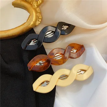 

Spring Clip Twisted Hairclip Geometric Hair Accessories Twisted Hairclip Acetate Hairpin Headwear Clamps Styling Accessories