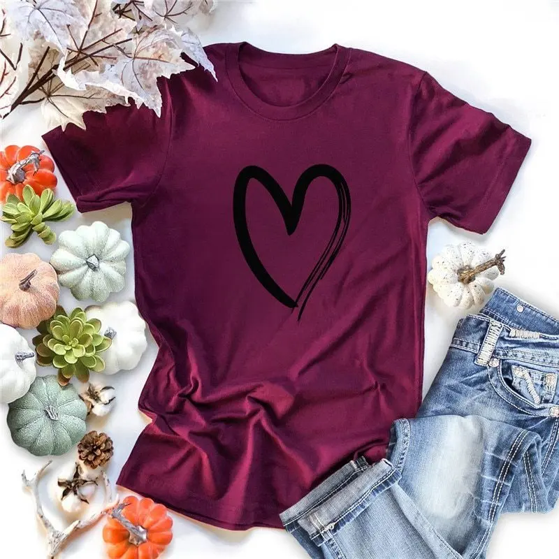 Хлопковая футболка Here is My Heart