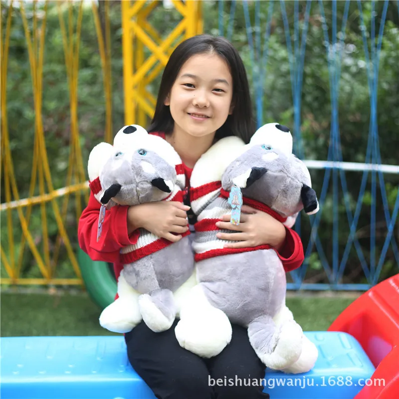 

Littlecucu New Style Husky gou doll Sweater pa gou Plush Toys Cute Dog Pillow Birthday Gift