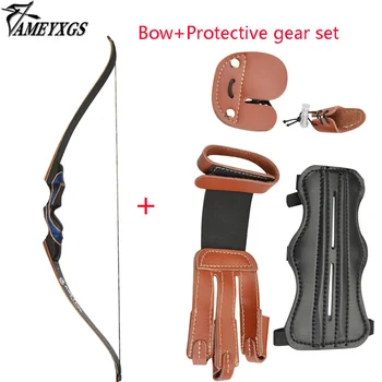

20-55 lbs Archery Recurve Bow 56 inch Hunting Bow With Protective Gear Set Hunting Shooting Accessories