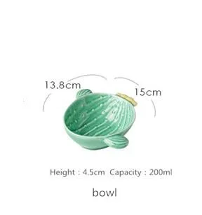 bowl Креативное растение кактус тарелка симпатичной формы посуда чаша для завтрака домашняя керамическая посуда тарелка для закусок 1 шт - Цвет: bowl