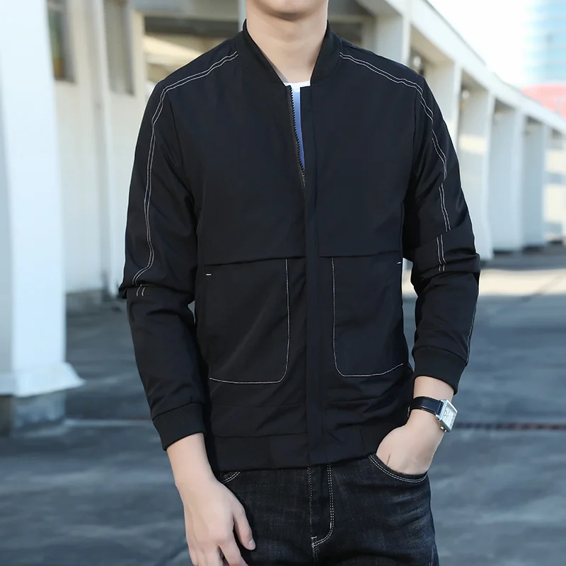 Fashion Men's Jackets New Brand Jacket Men Spring Autumn Casual Solid Windbreaker Outwear Slim Fit High Quality M-4XL