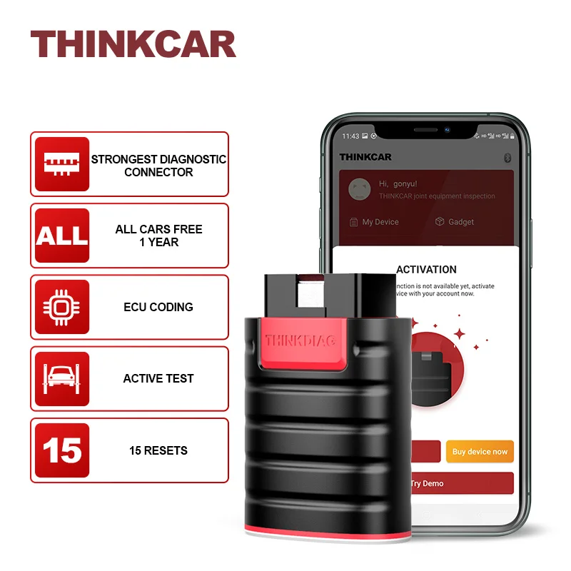 THINKCAR Thinkdiag Full System All Software 1 year free OBD2 Diagnostic Tool 15 reset services PK old boot Thinkdiag Easydiag