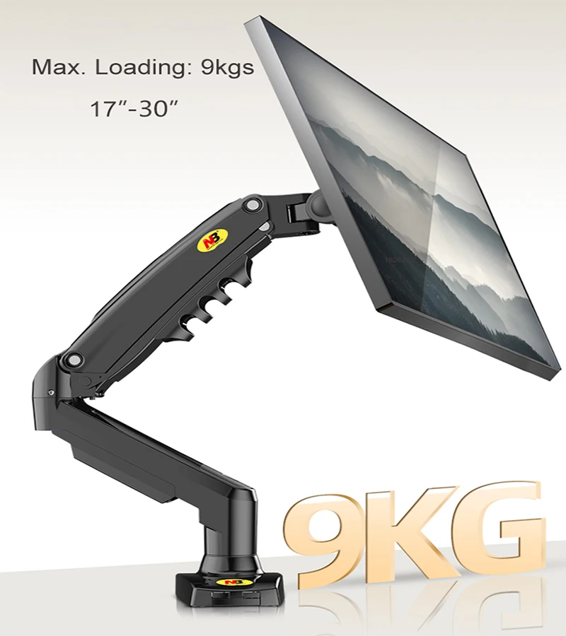 NB A5 F80 Desktop Gas Spring 17-30" LCD LED Monitor Holder Mount Arm Full Motion Display Stand Loading 2-9 Kgs