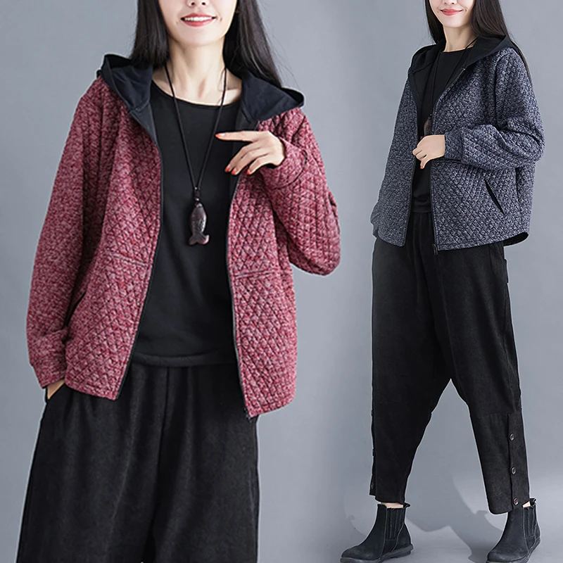 Хлопковое пальто с капюшоном Для womrn parkas с v-образным вырезом, на молнии, однотонное, свободное, с карманами, модное, повседневное, элегантный стиль, верхняя одежда, пальто, топы