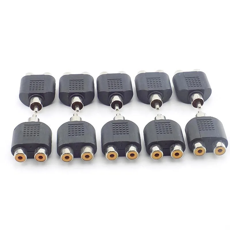 5x RCA штекер на 2 гнездовая контакт-деталь RCA AV Разъем для аудиокабеля IN-LINE конвертер Разъем для CCTV камеры безопасности N11