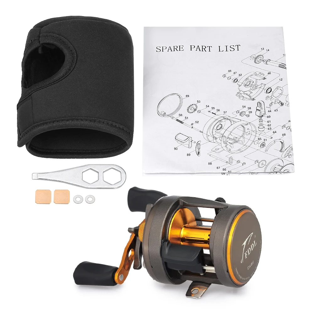11+1 BB Ball Bearing 4.7:1 Trolling Fishing Reel Drum Fishing Reel Left/Right Hand Boat Fishing Reel Baitcasting Reels