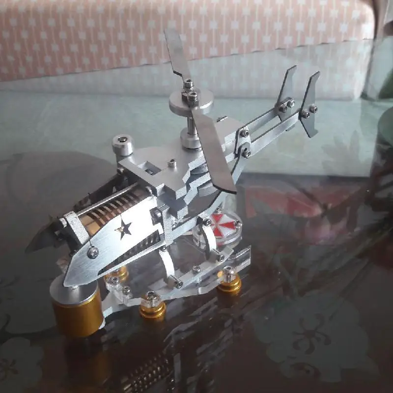 

Stirling Engine Model Transport Helicopter Model Creative Gift Power Vacuum Design Stirling Steam Engine Kit Science Metal Toy