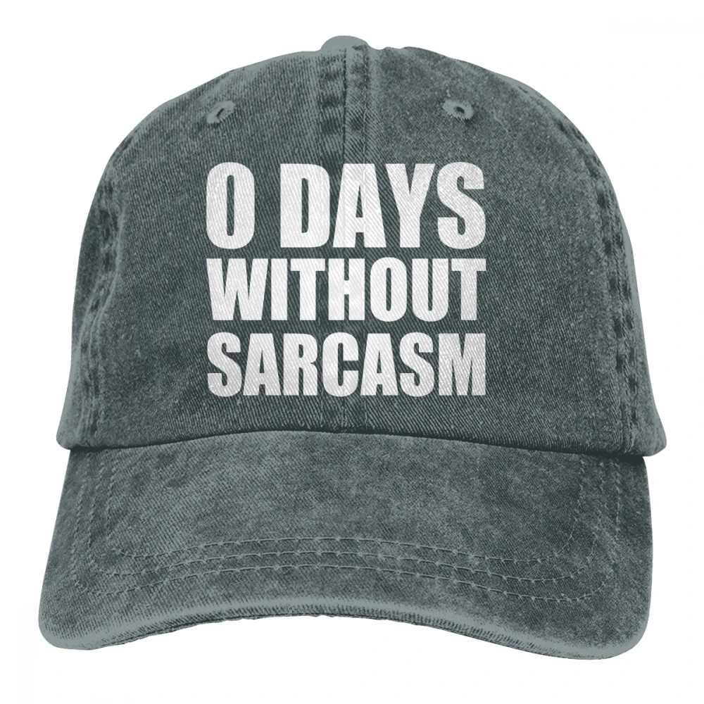 Zero Days без сарказма Casquette черные унисекс Мужские Женские джинсовые бейсболка с ремешком кепки Регулируемый Гольф папа шляпа