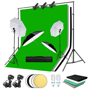 

Photography Continuous Lighting Umbrella Background Kit Background Support System Backdrop Soft Umbrella Light Bulb Photo Studio
