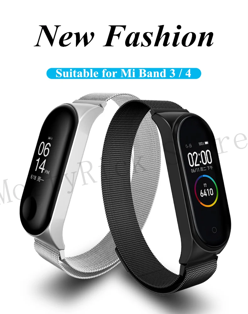 Металлический ремешок для браслета mi Band 4 3 ремешок для Xiaomi mi Band 3 mi Band 4 3 браслет для Xiaomi mi Band 4 металлические стальные браслеты