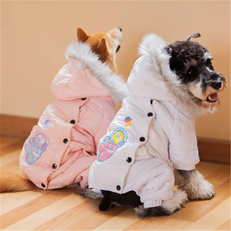 

Winter Warm big large Dog Pet Clothes hoodie jumpsuit dog down jacket coat clothing golden retriever pitbull dog clothes xs-xl