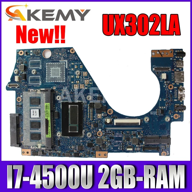 

Akmey UX302LA Motherboard I7-4500U 2GB-RAM mainboard For Asus UX302LA UX302LG UX302LNB UX302 Laptop motherboard 100% Tested