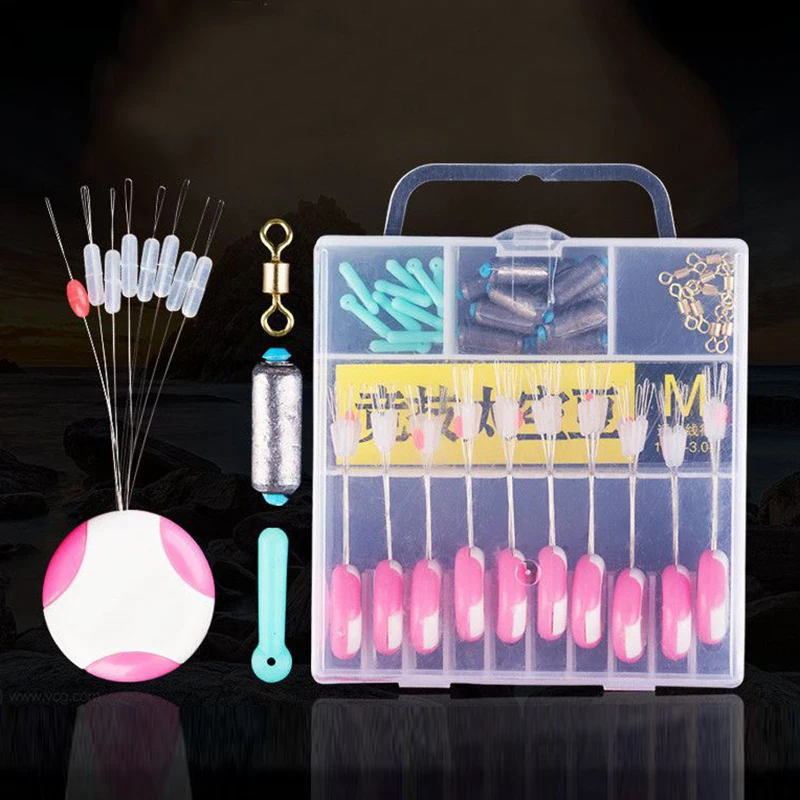 

Plastic + Metal Fishing Bobber Stopper Stop Space Bean Float Line Tools