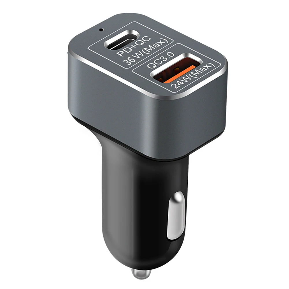 60 Вт QC PD 3,0 Автомобильное зарядное устройство адаптер двойной порт usb type C Быстрая зарядка для универсальных телефонов OUJ99