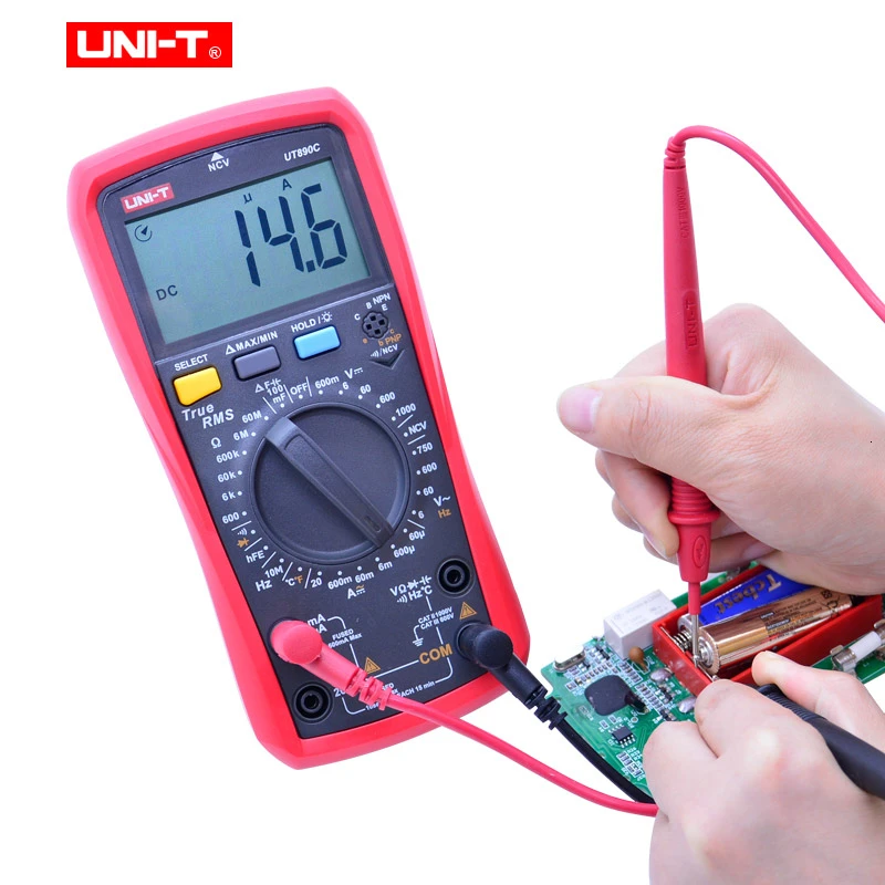 UNI-T Цифровой мультиметр True RMS ручной диапазон UT890C UT890D+ устройство для зарядки от сети переменного тока Частотный постоянной ёмкости, универсальный конденсатор Температура Тестер LCD подсветка