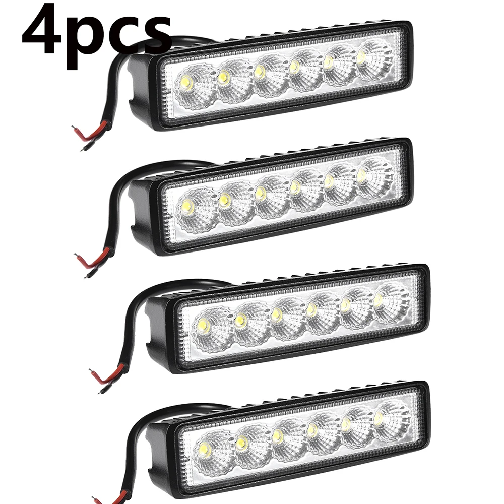 Светодиодный бар 6 дюймов 18 Вт 3D светодиодный рабочий светильник 12 в рабочий светильник бар прожектор светильник внедорожный 4x4 прожектор светильник для грузовиков внедорожников аксессуары противотуманная фара - Цвет: 4x foold 18W