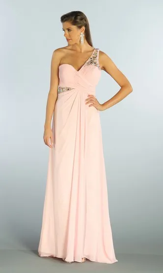 Gratis Verzending 2018 Elegant Crystal Ball Formele Gown Een Schouder Vestidos Lange Chiffon Prom Roze Partij Bruidsmeisje Jurken Gratis Verzending 2018 Elegant Crystal Ball Formele Gown Een Schouder Vestidos Lange Chiffon Prom Roze Partij Bruidsmeisje Jurken