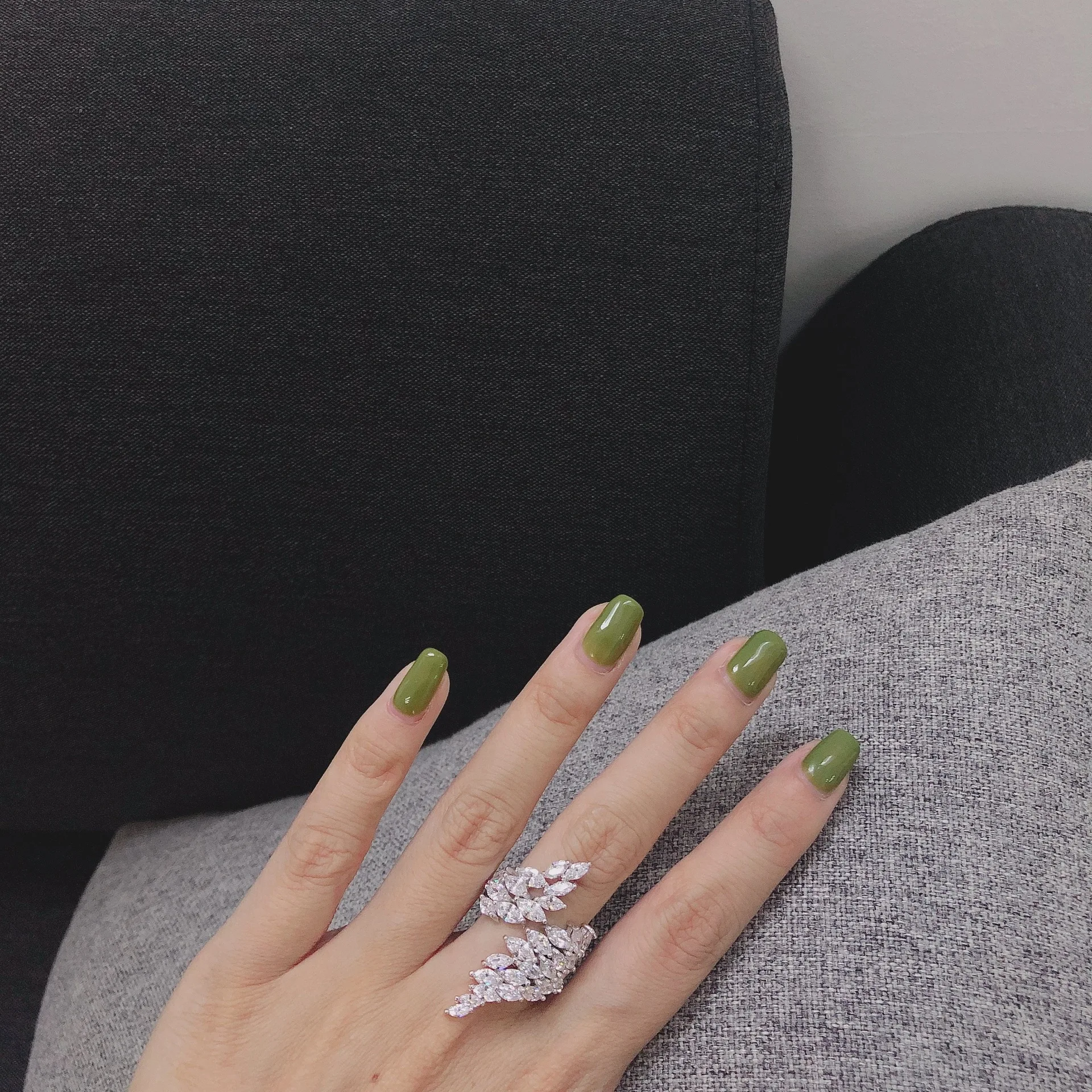 

Fashion White Gold Cubic Zirconia Angel Wing 925 Sterling Silver Open Rings for Women Party Gift Adjustable Jewelry Gift