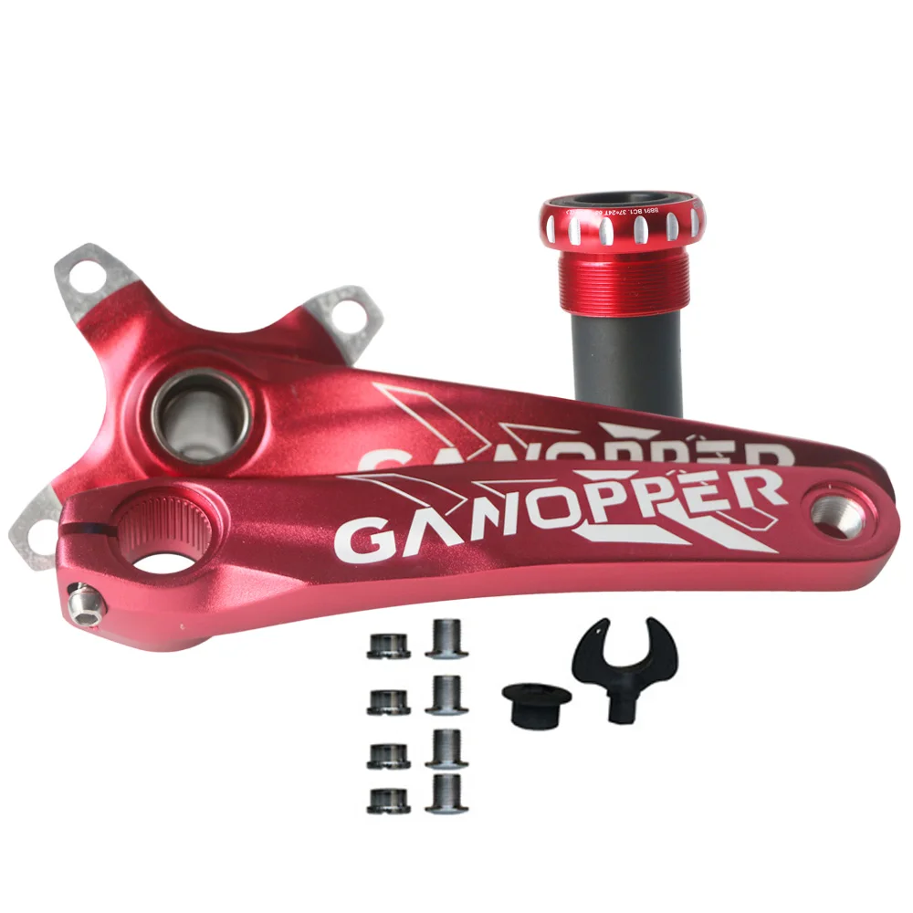 red crank BB Комплект Шатунов для шоссейного велосипеда из сплава алюминия 104BCD 104 мм, 9 S, 10 S, 11 S, 175 мм, набор звездочек для горного велосипеда Shimano SRAM - Цвет: red crank BB