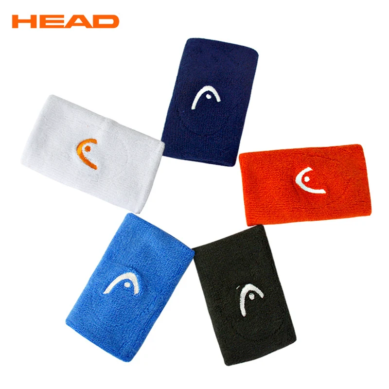 0.6cm Thickness HEAD Tennis Squash Sports Bracer 5in Long Wristband Basketball Gym Fitness Cotton HEAD Sweat-absorbent Bracers