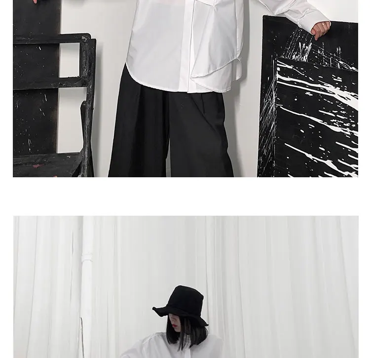 Новинка, корейский стиль, женская однотонная черная белая рубашка с длинным рукавом, Женская стильная блузка размера плюс, Женская сорочка 1207B-52