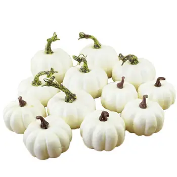 

6/12PCS Halloween Artificial Mini Pumpkins Foam White Thanksgiving Autumn Harvest Pumpkin Decorations Prop