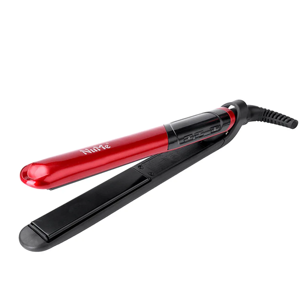 

Dual voltage hot air brush LED digital temperature control hair straightener curler ceramic tourmaline flat iron straight hair