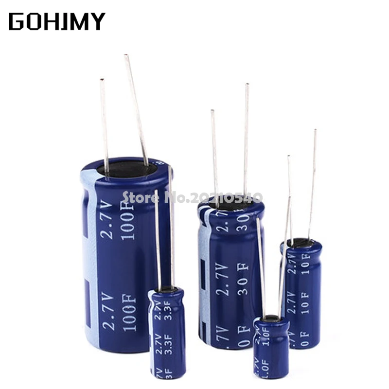 super capacitor 2PCS 2.7V super capacitor 2F 3.3F 4F 4.7F 5F 6F 7F 8F 10F 15F 20F 25F 30F 60F farad capacitor Vehicle Recorder Super Capacitor