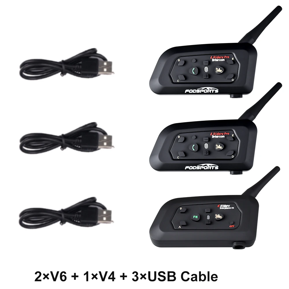

Fodsports Referee Intercom BT Interphone 3 Riders talking at the same time for Football Judge Bike V4 V6 Intercom